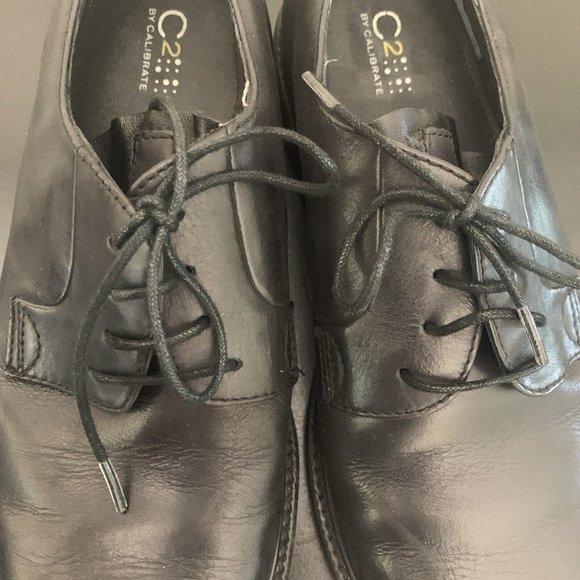 C2 by Calibrate Black leather dress shoes • 5M boys lace up Non-Slip Rubber Sole - Picture 8 of 8